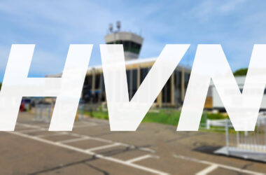 Terminal building of New Haven airport in New Haven, CT.